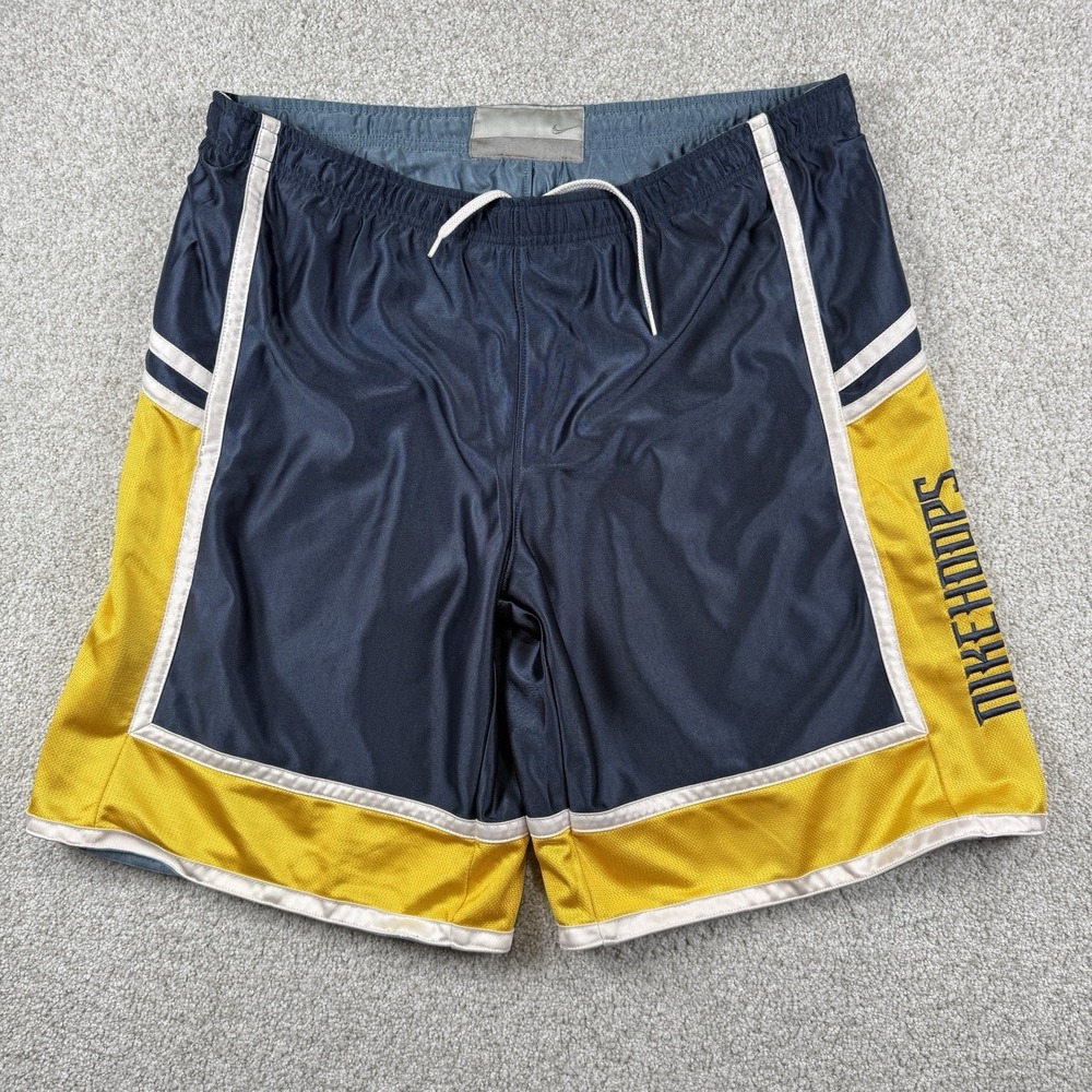 Vintage‎ Nike Basketball Shorts Mens XL Dazzle Shiny Y2K Silver Stripe Swoosh
